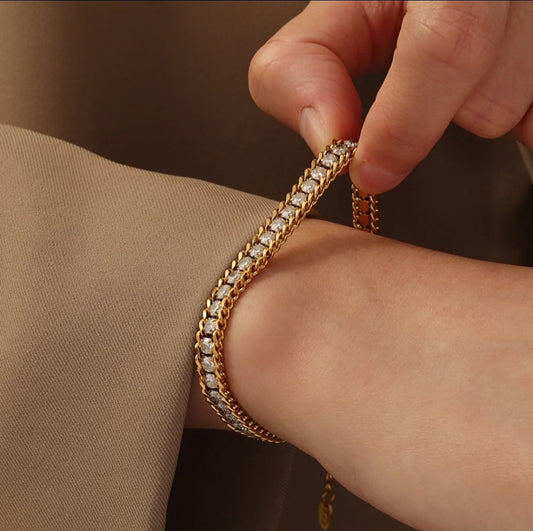 Single Stone Zarcoon Bracelet (Stainless Steel)
