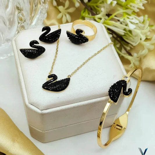 Swan Set of 4 in 1 with adjustable ring (Stainless Steel)