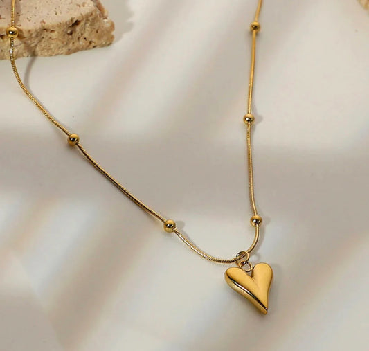 Golden Heart Pendent In Stainless Steel