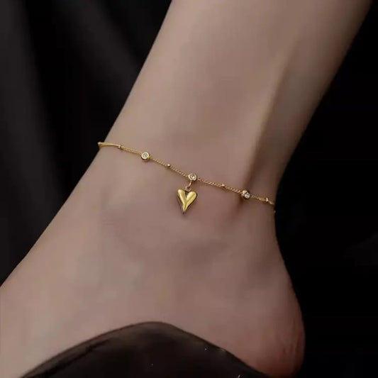 Heart anklet in Stainless Steel