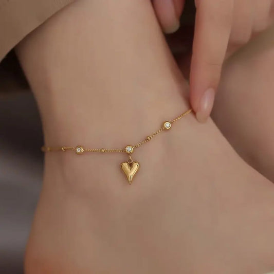 Heart anklet in Stainless Steel