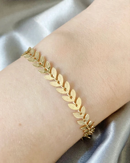 Gold Leaf Bracelet (Stainless Steel)
