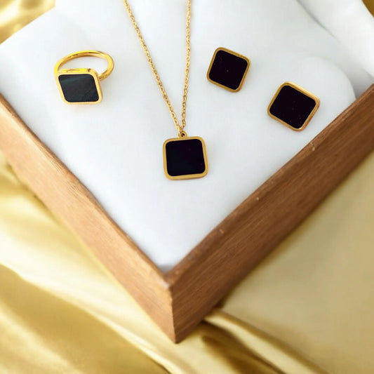 Black Square Set 3 in 1 (Stainless Steel)